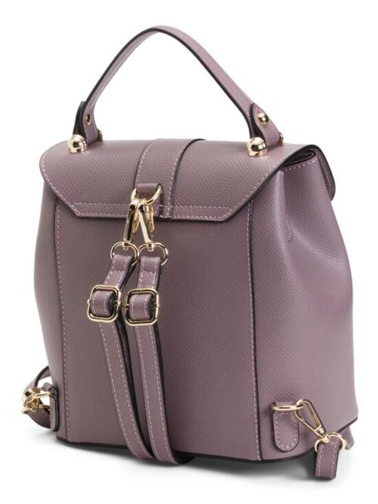 CHEVAL Made In Italy Leather Convertible Backpack With Gold Hardware main image 6